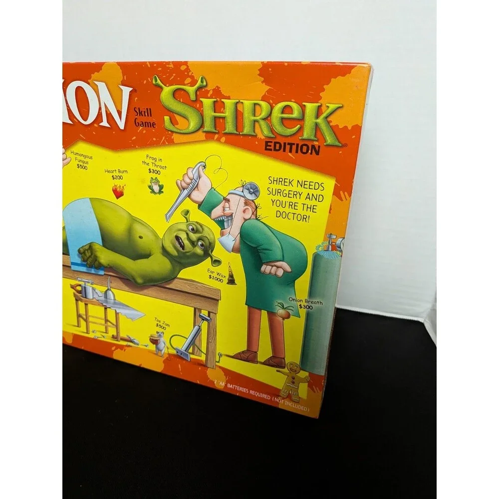 2004 Shrek Operation Game by Milton Bradley Complete and Working Good Condition